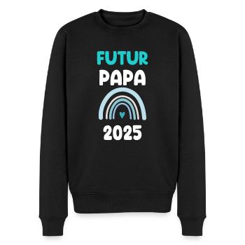 2025 papa futur cadeau annonce grossesse - Pull Premium bio Homme - noir - Devant - Nico (187cm)