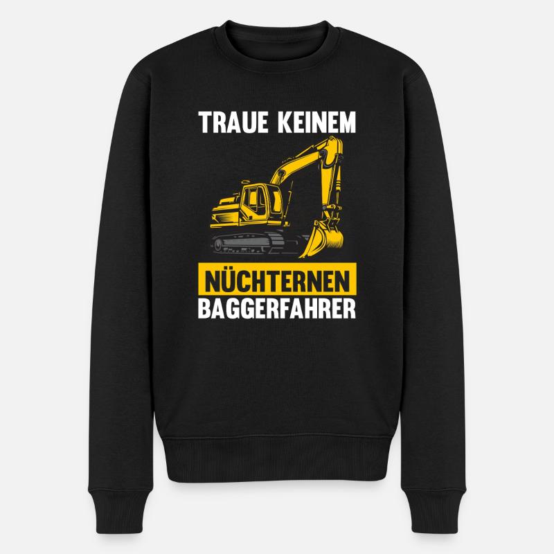 Bagger Fahrer Bagger Bauen Geschenk - Männer Premium Bio Pullover - Schwarz