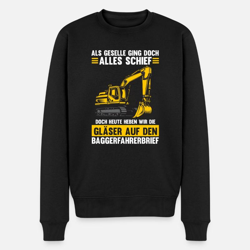 Bagger Fahrer Bagger Bauen Geschenk - Männer Premium Bio Pullover - Schwarz