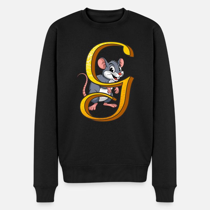 BUCHSTABE G - Männer Premium Bio Pullover - Schwarz