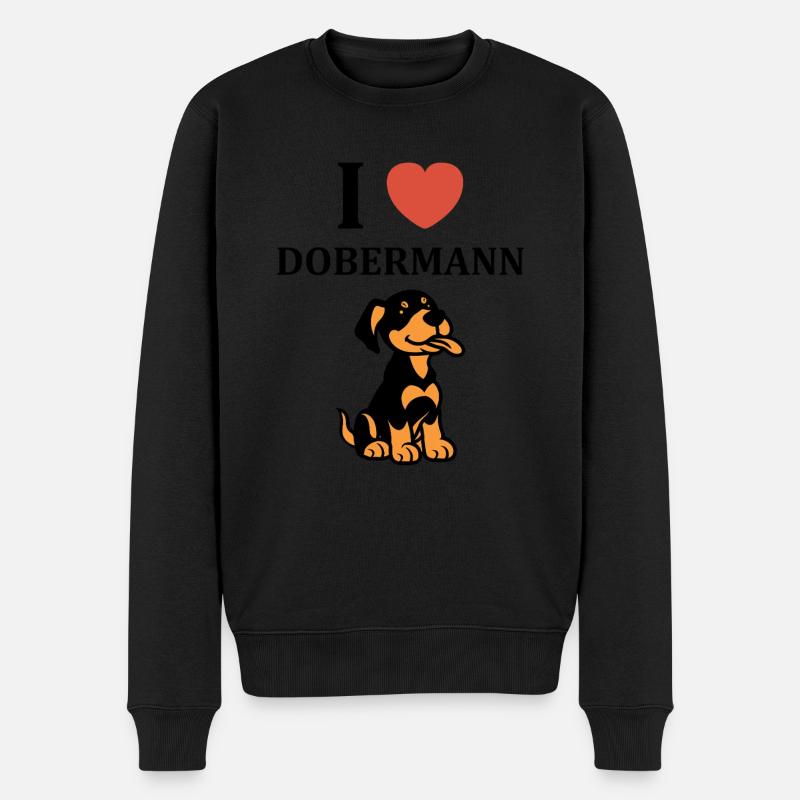 Dobermann - Männer Premium Bio Pullover - Schwarz