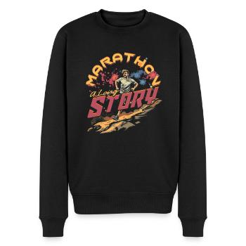 Marathon Marathonläufer Marathon A Long Story - Männer Premium Bio Pullover - Schwarz - Vorne - Nico (187cm)