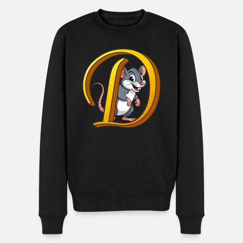 BUCHSTABE D - Männer Premium Bio Pullover - Schwarz