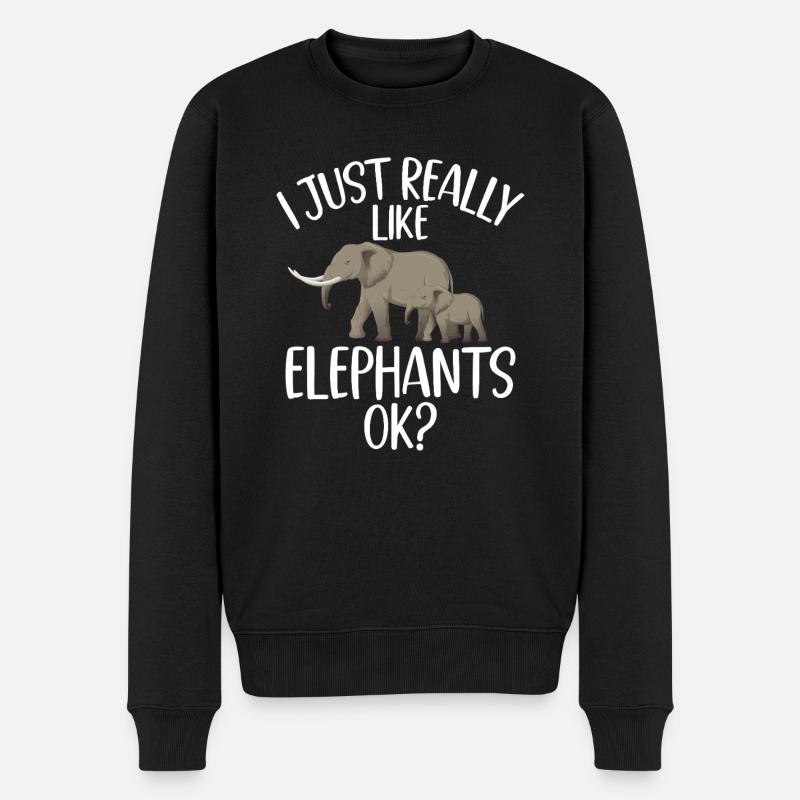 Elephant Lovers Gifts - Männer Premium Bio Pullover - Schwarz