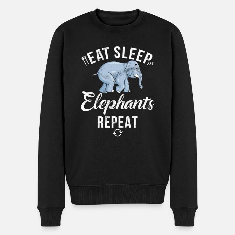 Elephant Lovers Gifts - Männer Premium Bio Pullover - Schwarz