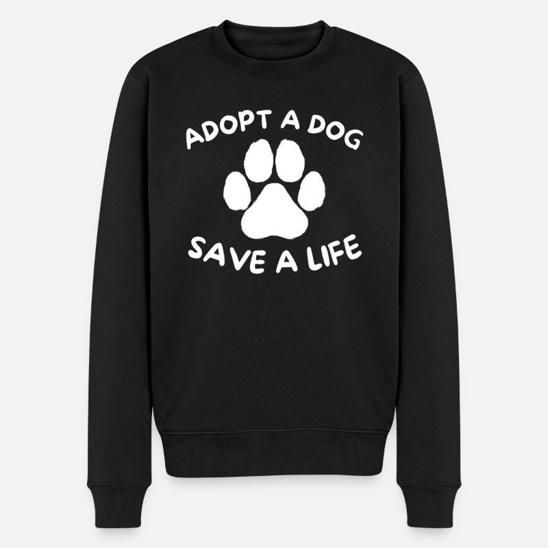 Adoptiere einen Hund Rette ein Leben T-Shirt Rettung Hund T-Shirt - Männer Premium Bio Pullover - Schwarz