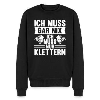 Berge Klettern Kletter Geschenk - Männer Premium Bio Pullover - Schwarz - Vorne - Nico (187cm)