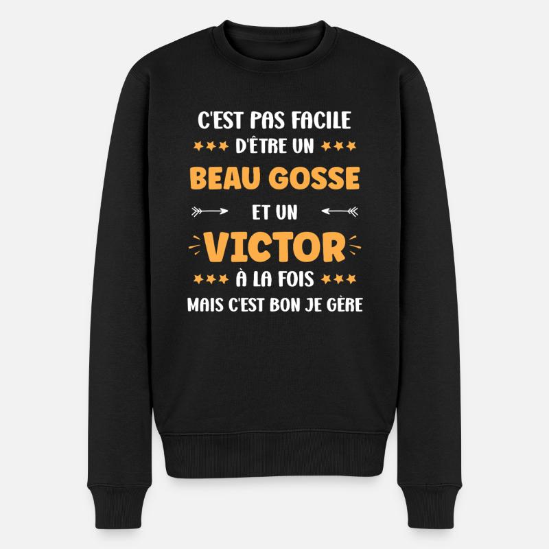 Victor - Pull Premium bio Homme - noir
