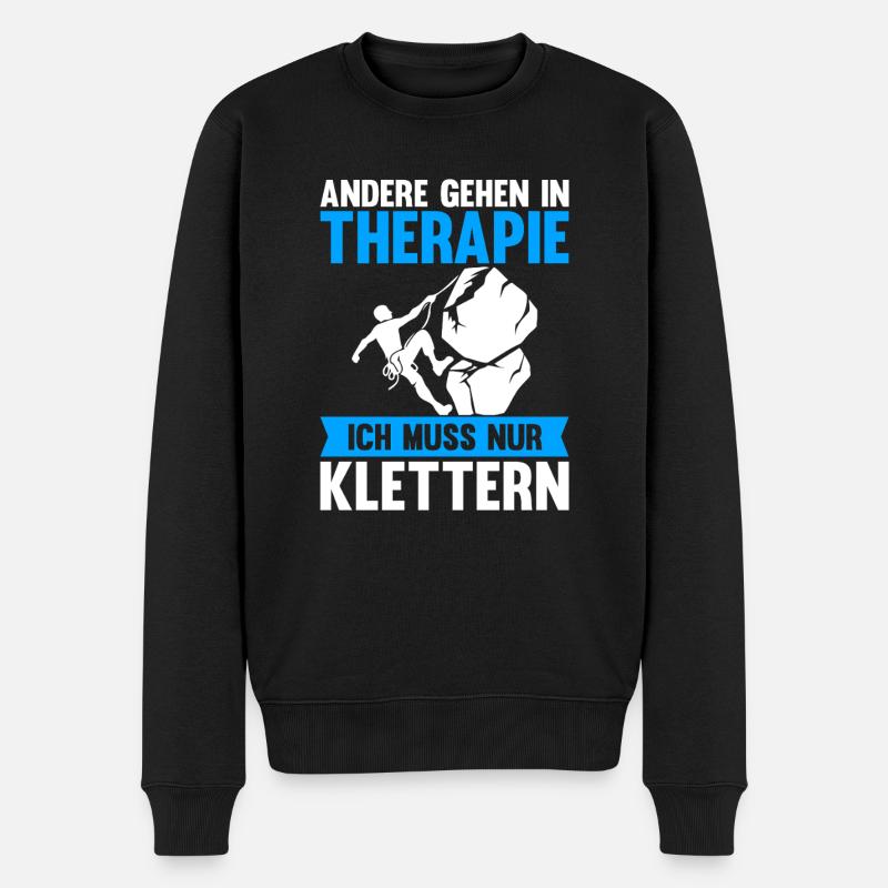 Berge Klettern Kletter Geschenk - Männer Premium Bio Pullover - Schwarz