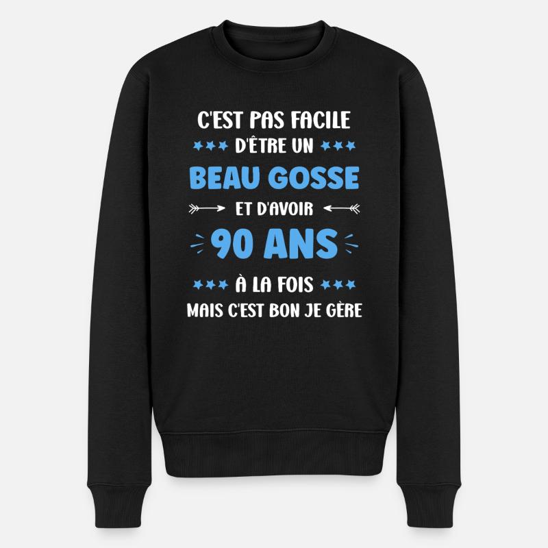 90 ANS - Pull Premium bio Homme - noir