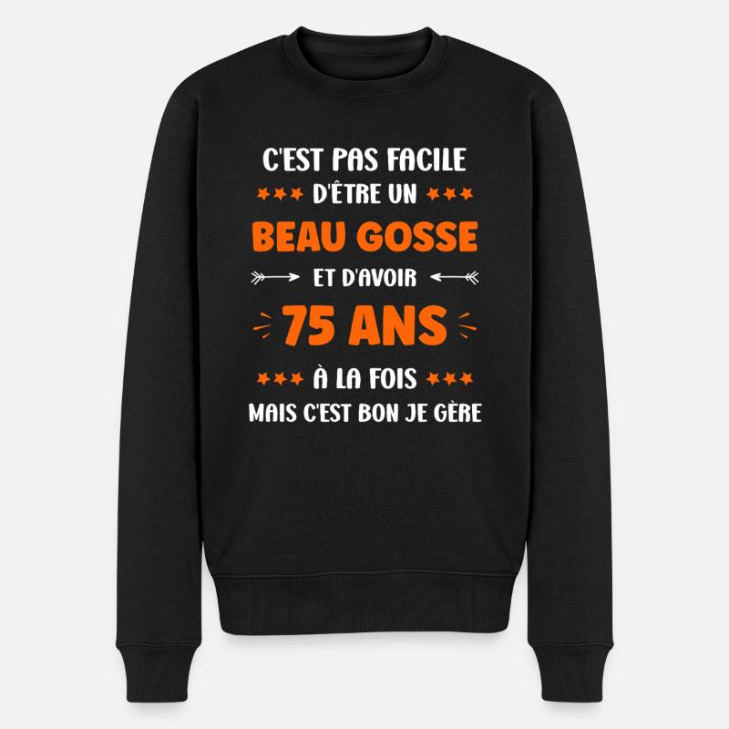 75 ANS - Pull Premium bio Homme - noir