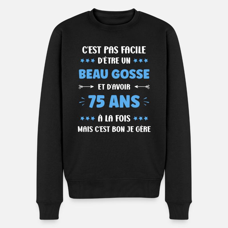 75 ANS - Pull Premium bio Homme - noir
