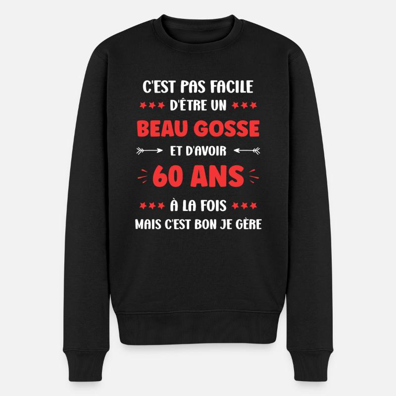 60 ANS - Pull Premium bio Homme - noir
