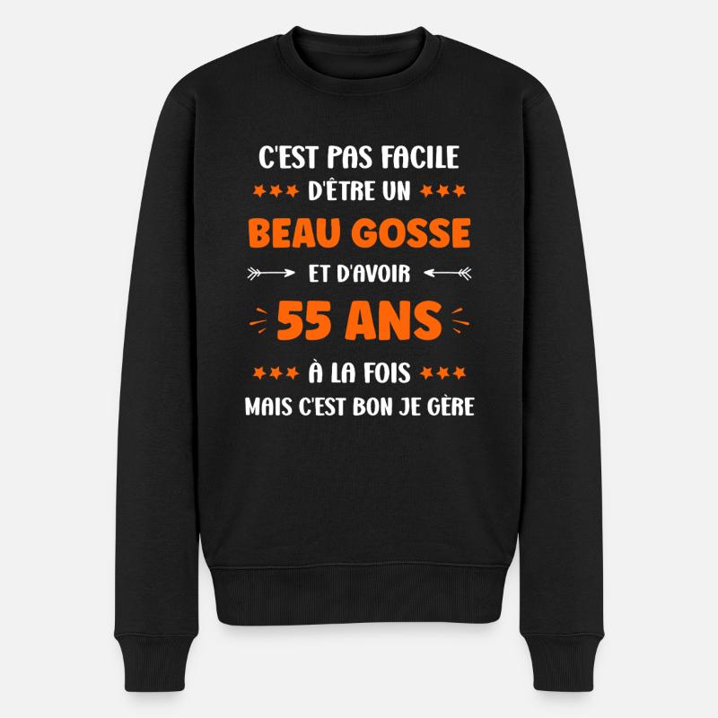 55 ANS - Pull Premium bio Homme - noir