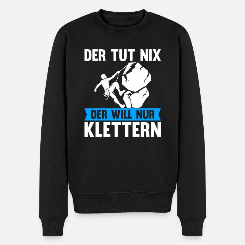 Berge Klettern Kletter Geschenk - Männer Premium Bio Pullover - Schwarz