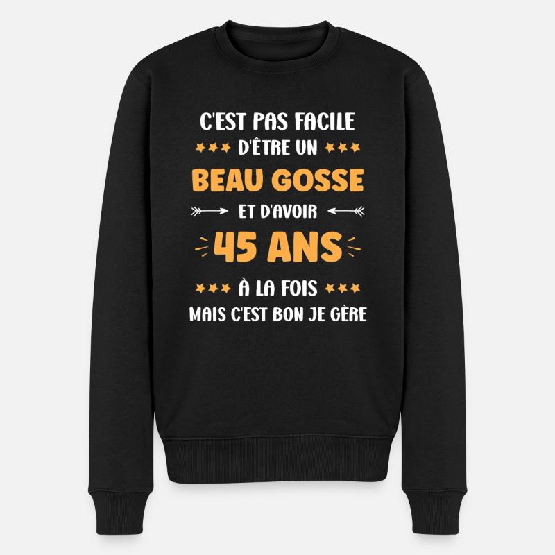 45 ANS - Pull Premium bio Homme - noir