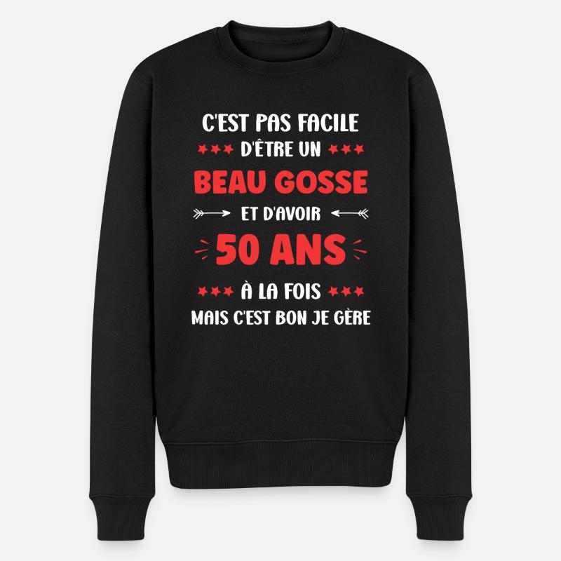 50 ANS - Pull Premium bio Homme - noir