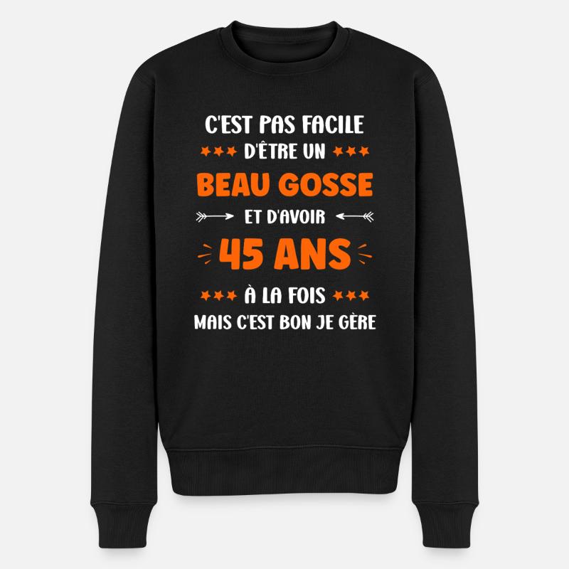 45 ANS - Pull Premium bio Homme - noir