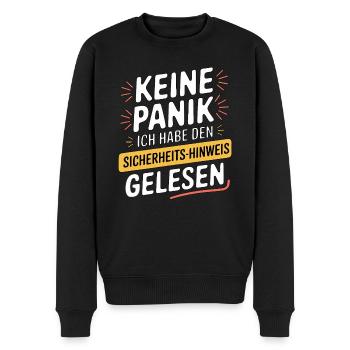 SECURITY - Men's Premium Organic Jumper - black - Front - Nico (187cm)