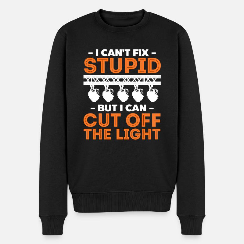 Funny Lighting Technician Statement Design - Männer Premium Bio Pullover - Schwarz