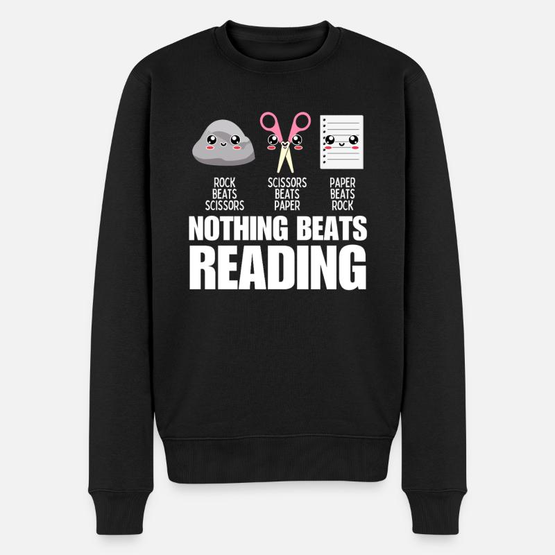 Nothing Beats Reading - Men's Premium Organic Jumper - black