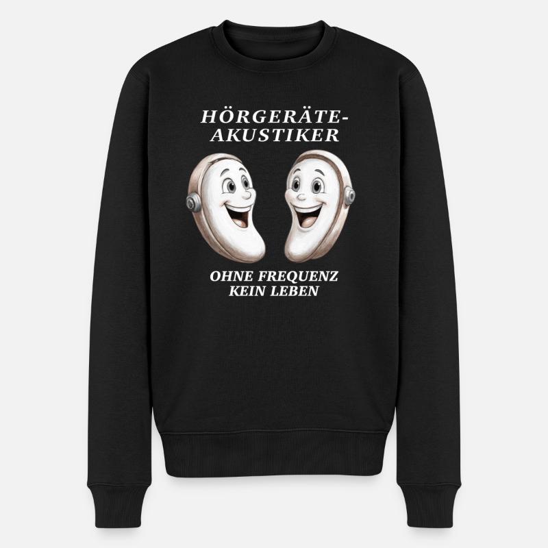 HÖRGERÄTEAKUSTIKER - Männer Premium Bio Pullover - Schwarz