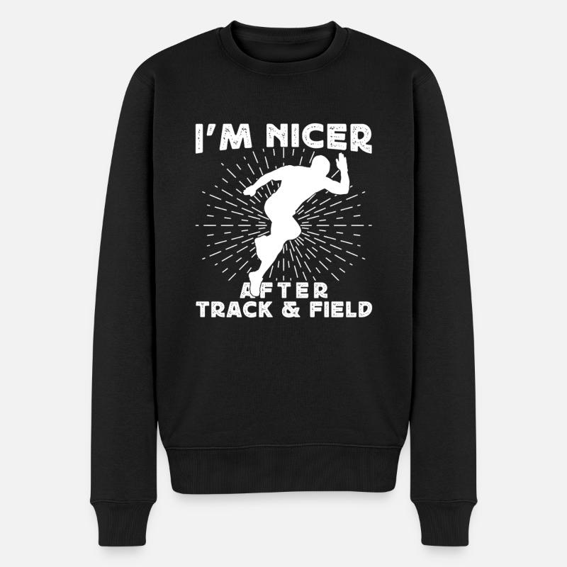 Athlétisme Je suis plus sympa après l’athlétisme - Pull Premium bio Homme - noir