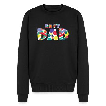 Best Dad Bester Papa Von Sohn Tochter Zum Vatertag - Männer Premium Bio Pullover - Schwarz - Vorne - Nico (187cm)