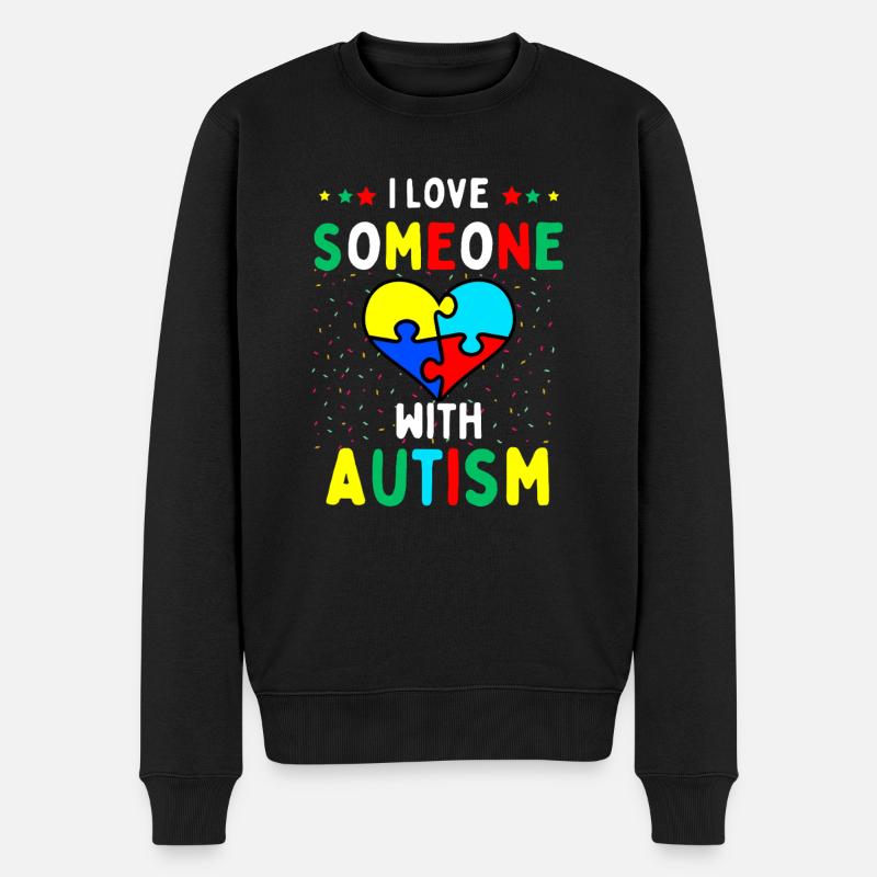 J’aime quelqu’un avec autisme - Pull Premium bio Homme - noir