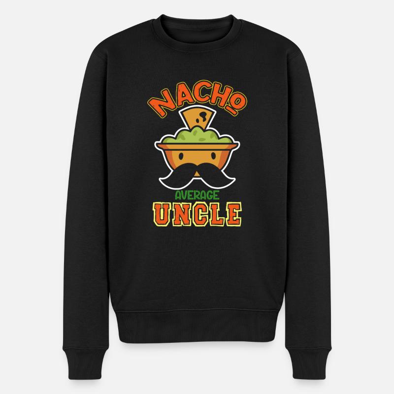 Nacho Average Onkel Lustig Humorvoller Spruch - Männer Premium Bio Pullover - Schwarz