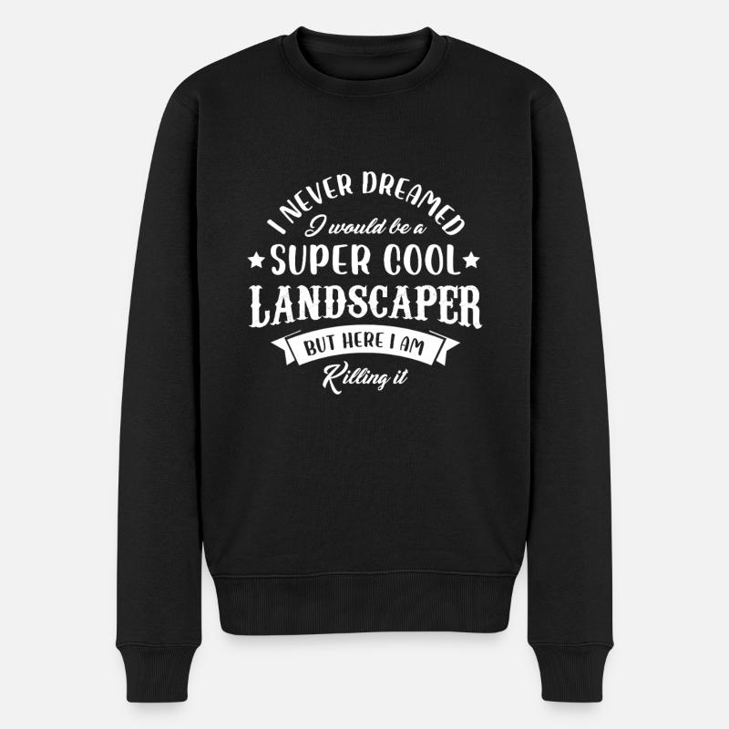 Super Cool Landscaper Design - Männer Premium Bio Pullover - Schwarz