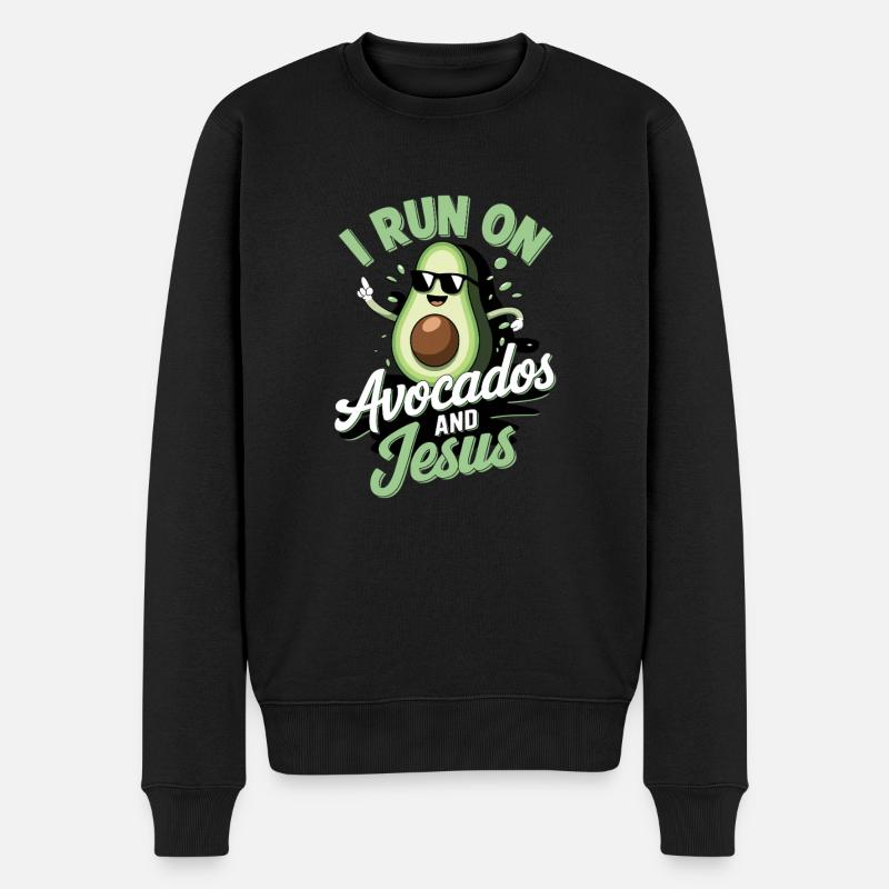 Coole Avocado für Christen - Männer Premium Bio Pullover - Schwarz