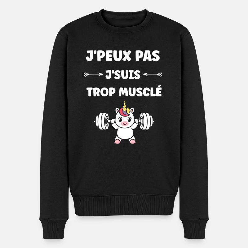 Humour musculation - Pull Premium bio Homme - noir