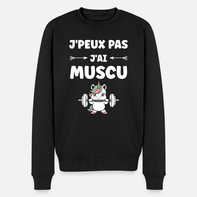Humour musculation - Pull Premium bio Homme - noir