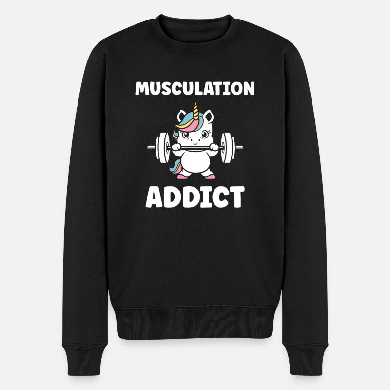 Humour musculation - Pull Premium bio Homme - noir