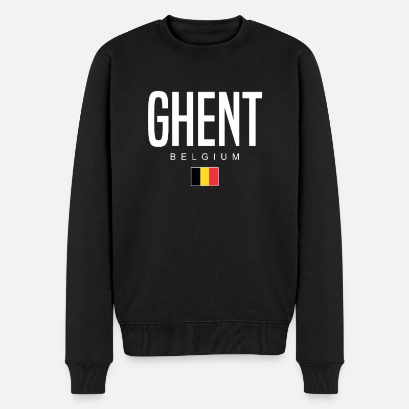 Gand, Belgique - Pull Premium bio Homme - noir