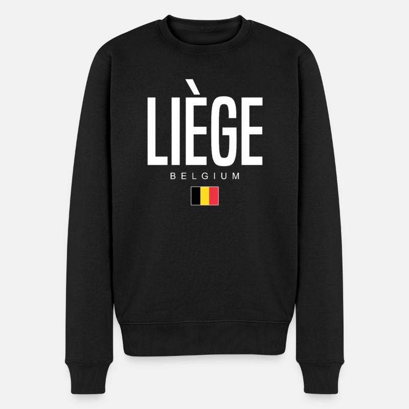 Liège Belgien - Männer Premium Bio Pullover - Schwarz