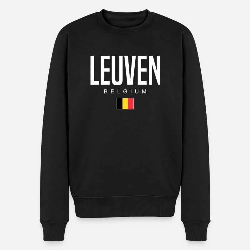 Leuven Belgien - Männer Premium Bio Pullover - Schwarz