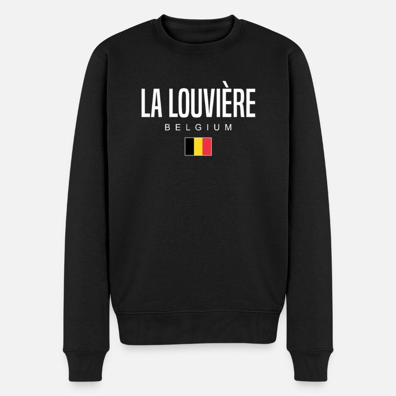 Lalouvière, Belgique - Pull Premium bio Homme - noir