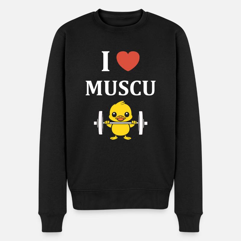 Animaux Humour musculation - Pull Premium bio Homme - noir