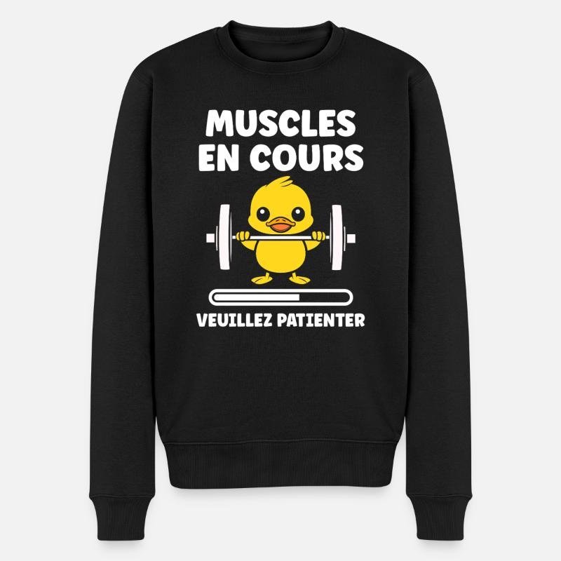 Animaux Humour musculation - Pull Premium bio Homme - noir