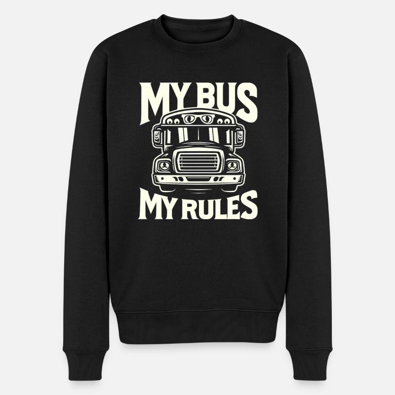 Mein Bus Meine Regeln - Männer Premium Bio Pullover - Schwarz