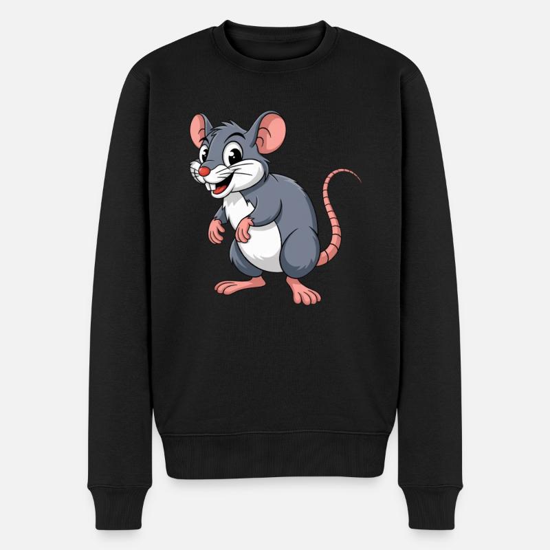 Ratte - Männer Premium Bio Pullover - Schwarz