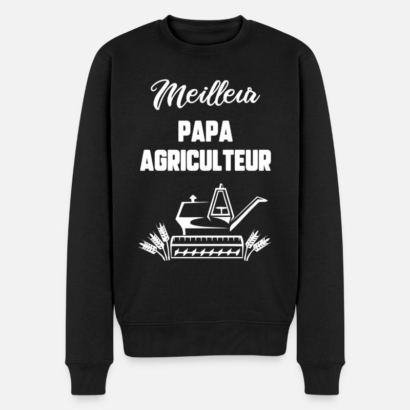 Meilleur papa agriculteur - Pull Premium bio Homme - noir