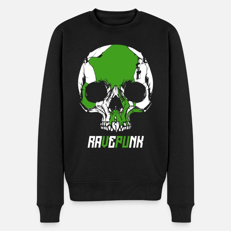 Crâne de RavePunk - Pull Premium bio Homme - noir