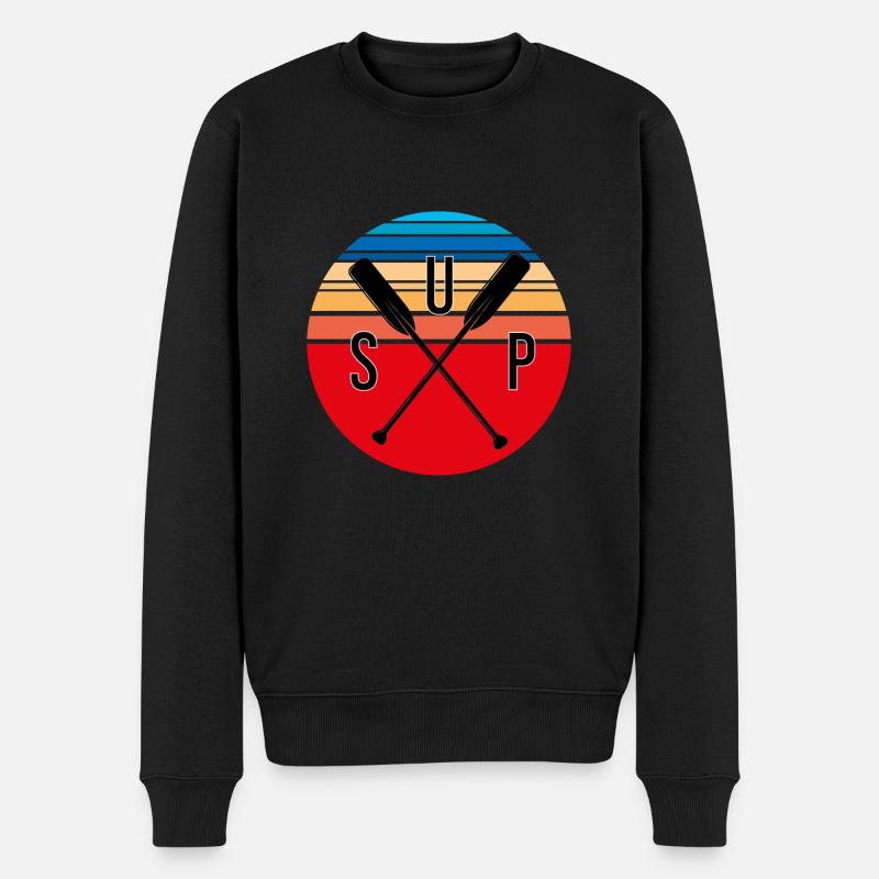 Herren SUP Shirt Männer Stand Up Paddling Design - Männer Premium Bio Pullover - Schwarz
