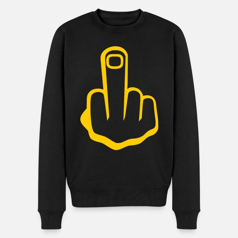 Mittelfinger - Männer Premium Bio Pullover - Schwarz