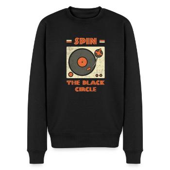 Spin The Black Circle Plate Music Gift - Men's Premium Organic Jumper - black - Front - Nico (187cm)