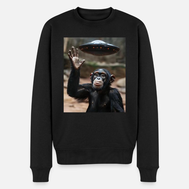 Chimpanzé Singe OVNI - Pull Premium bio Homme - noir