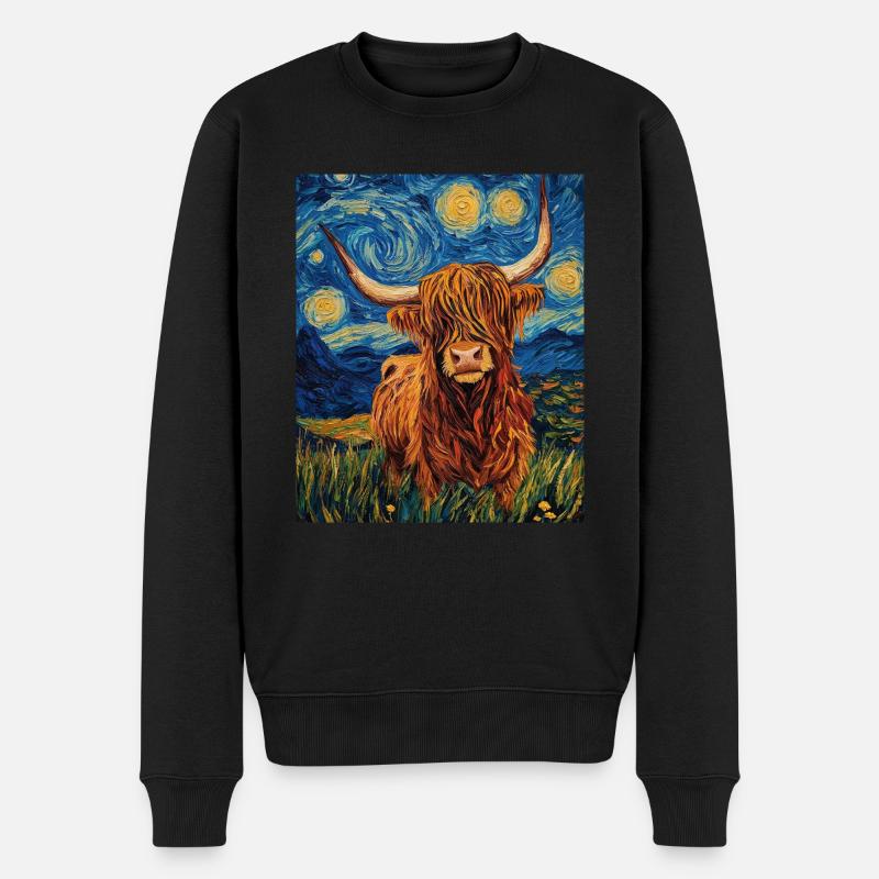 Vache des Highlands - Pull Premium bio Homme - noir